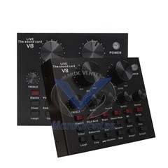 Carte Son V8 Multifonctionnel Studio Bluetooth pour Téléphone Portable et Ordinateur Carte Son V8
